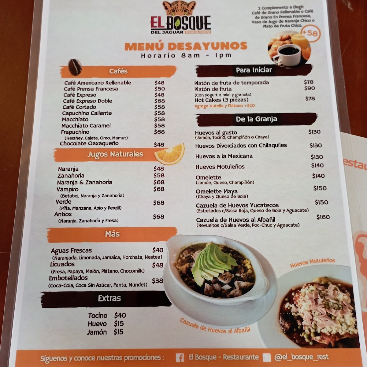 Del Bosque Menu - Image 1